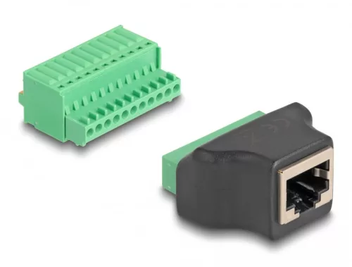 Delock RJ50 anya - Terminal block adapter nyomógombbal (DL-66244)