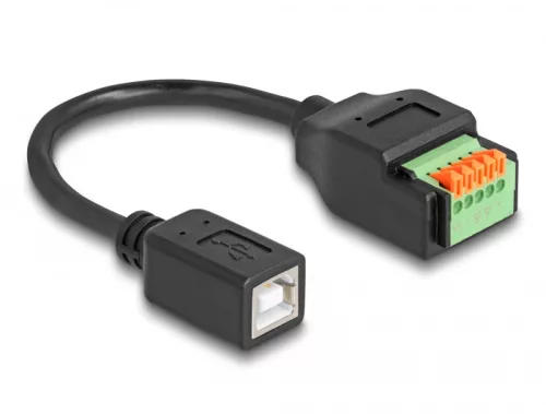 Delock B-típusú USB 2.0 kábel anya - terminal block adapter lenyomó gombbal 15 cm (DL-66250)