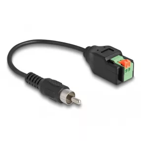   Delock RCA kábel apa - Terminal Block Adapter lenyomó gombbal 15 cm (DL-66254)