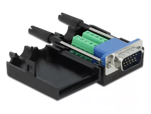 Delock VGA 15 tűs adapter apa - 10 tűs kapocstest házzal (DL-66258)
