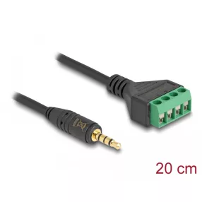   Delock Sztereo jack kábel apa 3,5 mm 4 tűs - Terminal Block Adapter 20 cm (DL-66268)