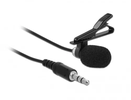 Delock Tie lavalier mindenirányú csiptetős mikrofon 3,5 mm-es sztereo jack 3 tűs apával és adapter k (DL-66279)