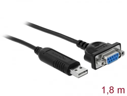Delock USB 2.0 soros RS-232 adapterhez kompakt soros konnektor házzal (DL-66281)