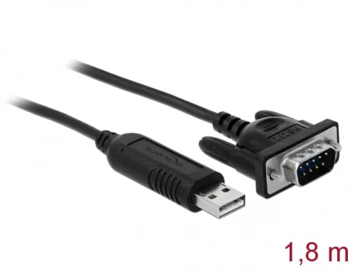 Delock USB 2.0 soros RS-232 adapterhez kompakt soros konnektor házzal (DL-66282)