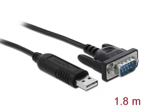 Delock USB 2.0 soros RS-485 adapterhez 15 kV ESD védelemmel és egy kompakt soros konnektor házzal (DL-66283)