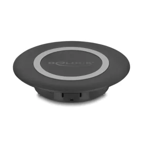   Delock Vezetéknélküli gyorstöltó 15 W asztali rögzítésre fekete (DL-66284)