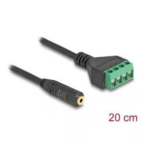   Delock Sztereo jack kábel anya 2,5 mm 4 tűs - Terminal Block Adapter 20 cm (DL-66294)