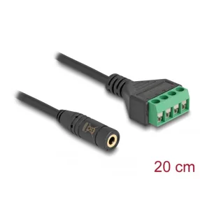   Delock Sztereo jack kábel anya 3,5 mm 4 tűs - Terminal Block Adapter 20 cm (DL-66295)