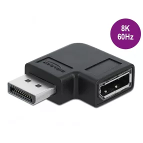   Delock DisplayPort 1.4 adapter csatlakozó aljzathoz 90   -kal balra dőlve 8K 60 Hz (DL-66296)