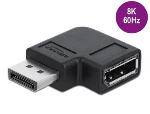 Delock DisplayPort 1.4 adapter csatlakozó aljzathoz 90   -kal balra dőlve 8K 60 Hz (DL-66296)