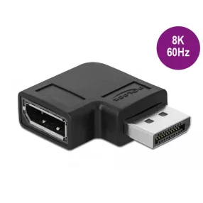   Delock DisplayPort 1.4 adapter csatlakozó aljzathoz 90   -kal derékszögben 8K 60 Hz (DL-66297)