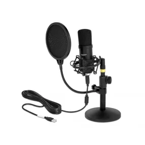   Delock Professzionális kondenzátor mikrofon-szett USB csatlakozóval podcasting-hoz és lejátszáshoz (DL-66300)
