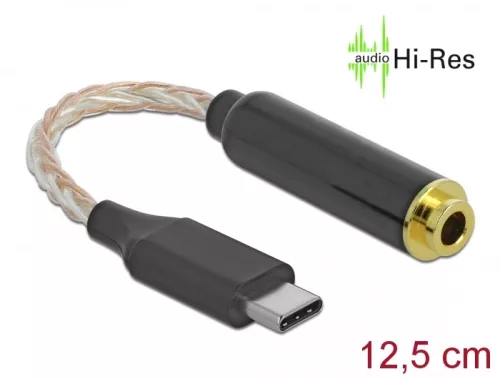 Delock Audio adapter USB Type-C  apa   4,4 mm 5-tus sztereo jack anya 12,5 cm (DL-66302)