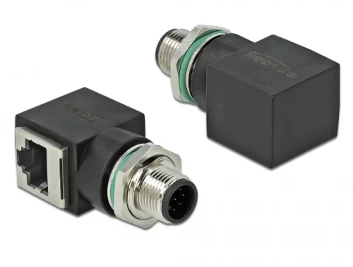 Delock Hálózati adapter M12 8 tűs A-kódolt adugó - RJ45 anya (DL-66315)