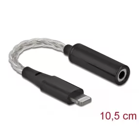   Delock Audio Adapter 8 tus Lightning  apa   3,5 mm 4 tus sztereo jack anya 10,5 cm (DL-66317)