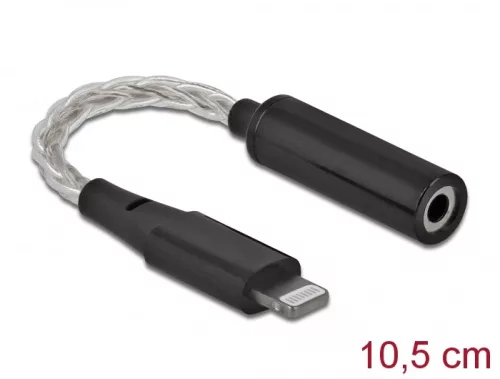 Delock Audio Adapter 8 tus Lightning  apa   3,5 mm 4 tus sztereo jack anya 10,5 cm (DL-66317)