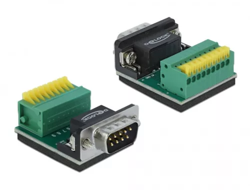 Delock Sub-D 9 tűs adapter apa - 9 tűs nyomógombos Terminal Block (DL-66321)