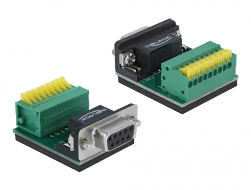 Delock Sub-D 9 tűs adapter anya - 9 tűs nyomógombos Terminal Block (DL-66322)