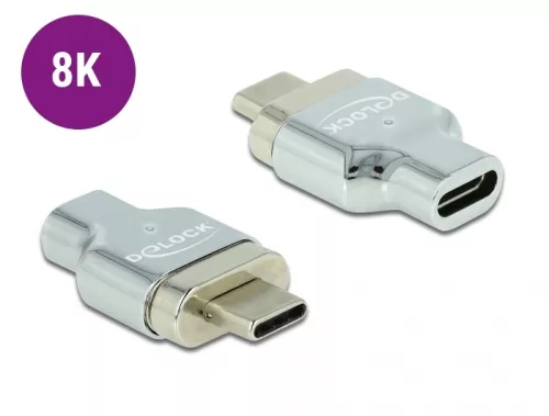 Delock Thunderbolt  3 / USB Type-C  (DP Alt Mód) 8K 30 Hz mágneses adapter apa - anya (DL-66433)
