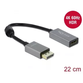   Delock Aktív DisplayPort 1.4 - HDMI átalakító 4K 60 Hz (HDR) (DL-66436)