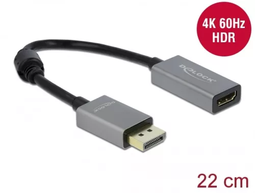 Delock Aktív DisplayPort 1.4 - HDMI átalakító 4K 60 Hz (HDR) (DL-66436)