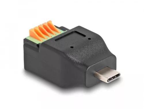 Delock USB Type-C  2.0 apa - Terminal block adapter nyomógombbal (DL-66456)