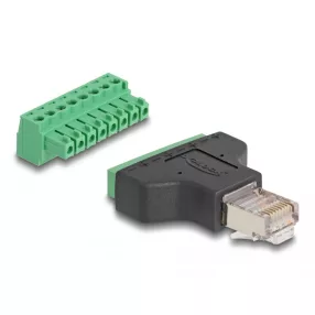   Delock Adapter RJ45 dugó > 8 tűs csatlakozóblokk, 2 rész 3,81 mm (DL-66471)