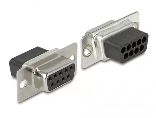 Delock D-Sub 9-tűs csatlakozódugó  RJ50 anya összekötő adapter szürke (DL-66472)