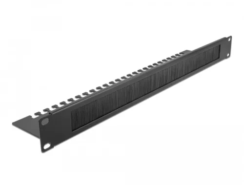 Delock 19  kábelrendező fésűs panel 1U, fekete (DL-66484)