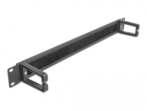 Delock 19  kábelrendező fésűs panel, 2 hurokkal 1U, fekete (DL-66486)