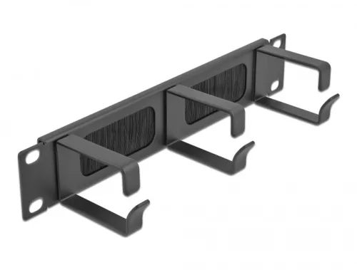 Delock 10  kábelrendező fésűs panel, 3 hurokkal 1U, fekete (DL-66487)