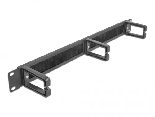 Delock 19  kábelrendező fésűs panel, 3 hurokkal 1U, fekete (DL-66488)