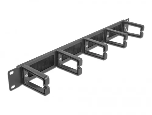 Delock 19  kábelrendező fésűs panel, 5 hurokkal 1U, fekete (DL-66490)