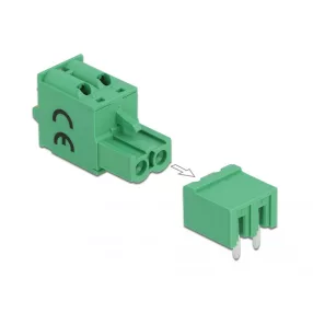   Delock 2 tűs, 5,08 mm-es vízszintes hornyos PCB sorkapocs blokk csomag (DL-66505)