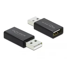   Delock USB 2.0 Adapter - A-típusú apa csatlakozó - A-típusú anya csatlakozó adat blokkoló (DL-66529)
