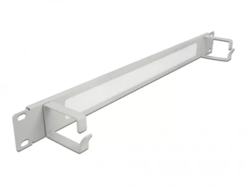 Delock 19" kábelrendező fésűs panel, 2 hurokkal 1U, szürke (DL-66540)