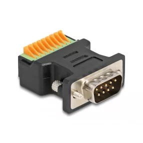   Delock D-Sub 9 apa - Terminal block adapter nyomógombbal (DL-66558)