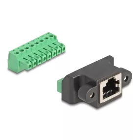   Delock RJ45 anya - Terminal Block Adapter beszereléshez 8 tűs 2-részes (DL-66589)