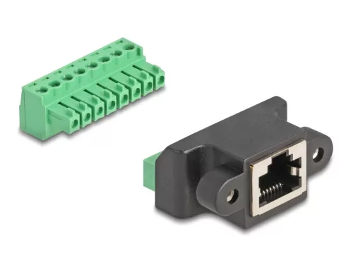 Delock RJ45 anya - Terminal Block Adapter beszereléshez 8 tűs 2-részes (DL-66589)