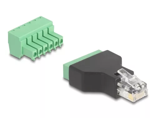 Delock RJ12 apa - Terminal Block Adapter 6 tűs 2-részes (DL-66590)
