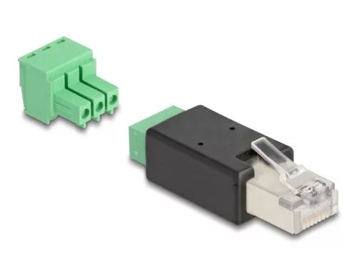 Delock RJ45 apa - Terminal Block Adapter 3 tűs 2-részes (DL-66607)