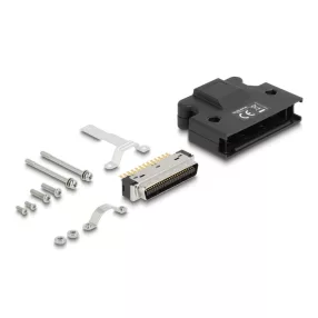   Delock 50 tűs kerettel rendelkező MDR fokos forrasztott csatlakozás apa (DL-66635)