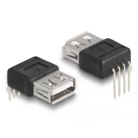   Delock Adapter A-típusú USB 2.0 anya   4 tű 90  szögben hajlítva (DL-66637)