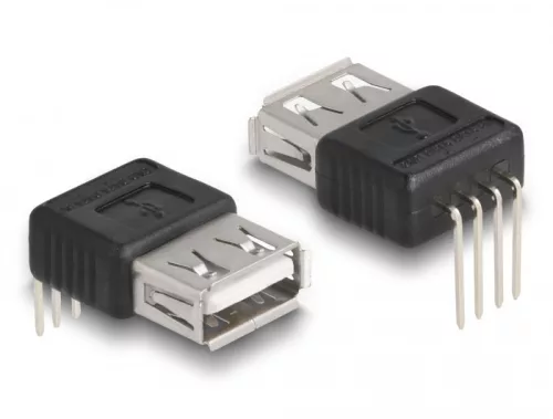 Delock Adapter A-típusú USB 2.0 anya   4 tű 90  szögben hajlítva (DL-66637)