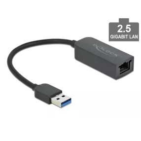   Delock USB A-típusú adapter apa   2,5 Gigabit LAN kompakt (DL-66646)