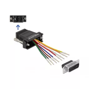   Delock Fekete D-Sub 15-tűs apa  RJ45 anya összekötő adapter (DL-66647)