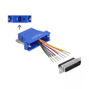   Delock Kék D-Sub 25-tűs apa  RJ45 anya összekötő adapter (DL-66648)