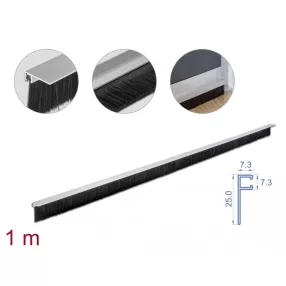   Delock 40 mm hosszú, hajlított kefeszalag 1 m hosszú alumínium foglalattal (DL-66652)