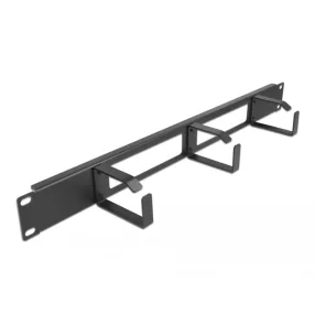   Delock 19  kábel rendező panel nyílással és 3 hurokkal 1U fekete (DL-66657)