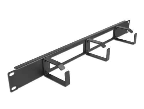 Delock 19  kábel rendező panel nyílással és 3 hurokkal 1U fekete (DL-66657)